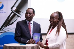 Dr Ezekiel Mutua with author Jane Harel.