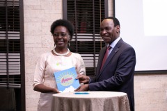 Dr Ezekiel Mutua with author Agnes Makumi.