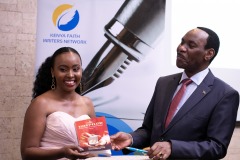 Dr Ezekiel Mutua with author Jesca Makena.